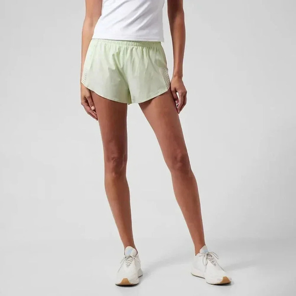Athleta Womens Size Small Hustle 3" Athletic Shorts Bright Green Lined with Span - Picture 1 of 7